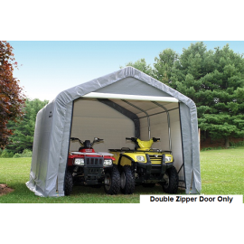 ShelterLogic Replacement Double Zipper Door 802602 for 70443 12x12x8 Peak 7.5oz Grey