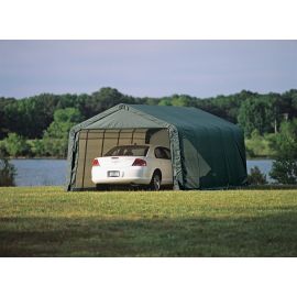 ShelterLogic 12W x 24L x 8H Peak 9oz Green Portable Garage
