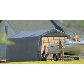 ShelterLogic 13W x 24L x 10H Peak 9oz Grey Portable Garage