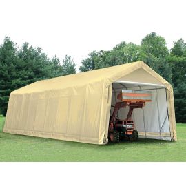 ShelterLogic 15W x 52L x 12H Peak 9oz Tan Portable Garage