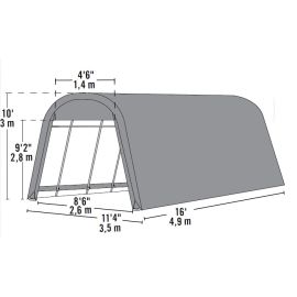 ShelterLogic 11W x 28L x 10H Round 14.5oz Green Portable Garage