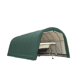 ShelterLogic 14W x 32L x 12H Round 21.5oz Green Portable Garage Menards 62669