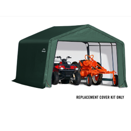 ShelterLogic Replacement Cover 805403 805404 805405 Kit 805402 12x12x8 Peak 21.5oz PVC Green:15 Year Mfr Pro Rated Warranty