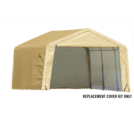 ShelterLogic Replacement Cover 805395 805396 805397 Kit 805394 12x12x8 Peak 14.5oz PVC Tan:10 Year Mfr Pro Rated Warranty